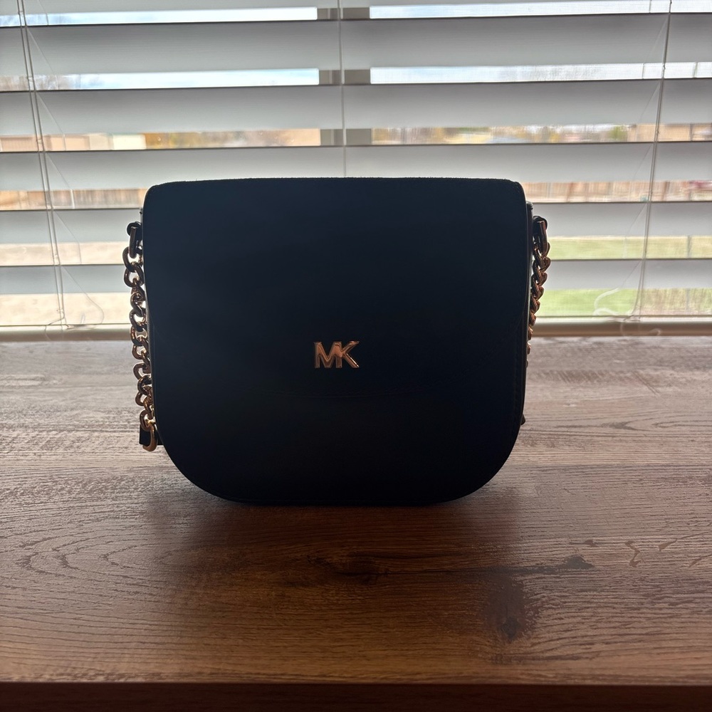 Michael Kors Black Crossbody with Gold Accents